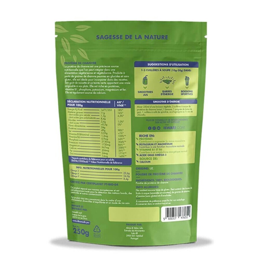 Iswari Organische Hennep Planten Eiwit 250g