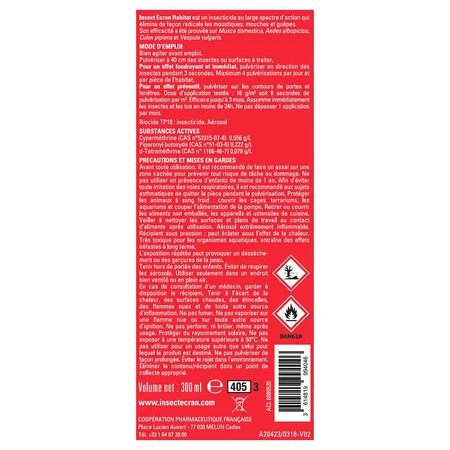Insecto Ecran Insecticida Aerosol Hábitat Mosquitos Moscas Tripas 300 ml