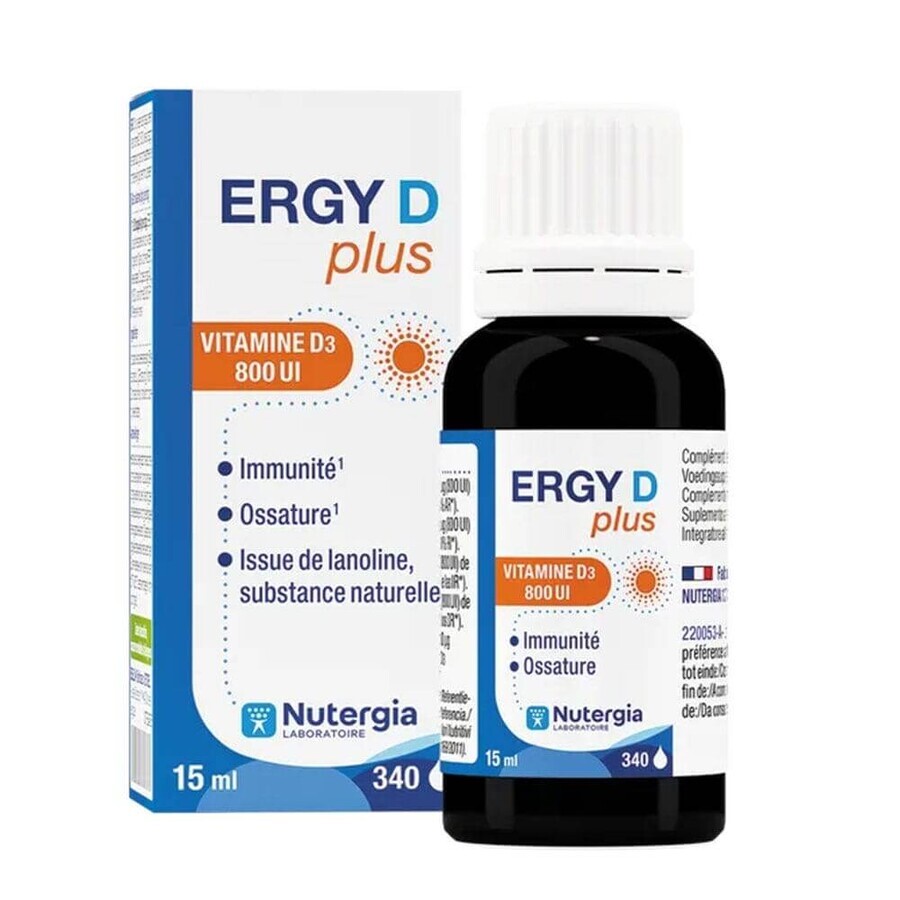 Nutergia Ergy D Plus Vitamins D3 800 IU 15ml