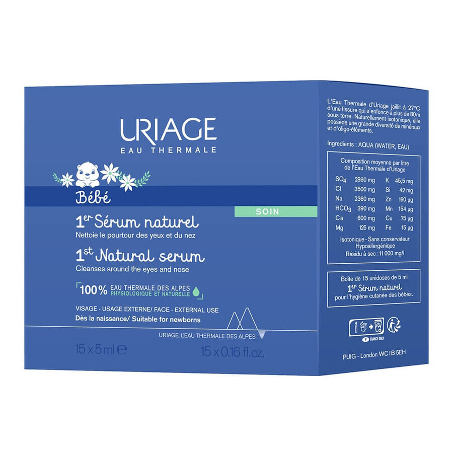 Buy Uriage Bébé 1st Natural Physiological Serum Nose And Eyes X18 Bebe 75ml Uriage Bébé 1st Natural Physiological Serum Nose And Eyes X18 Bebe 75ml