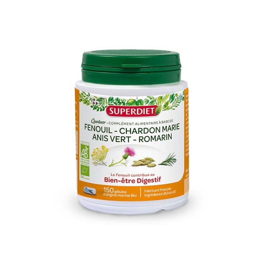 Superdiet Quatuor Digestion Fenouil Bio 150 Gelules