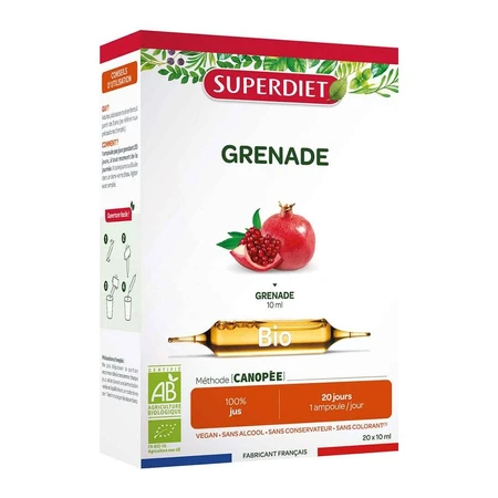 Superdiet Granatapfel Bio Ganze Frucht 20 Ampullen 10ml