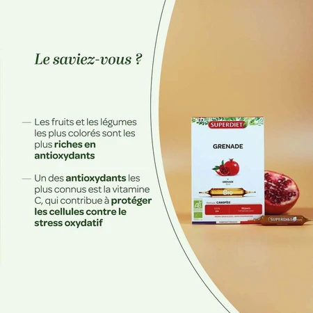 Superdiet Granatapfel Bio Ganze Frucht 20 Ampullen 10ml