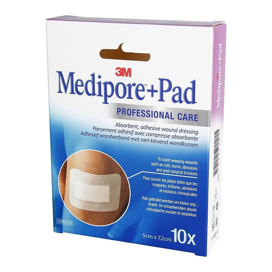 3M 10 Steriele Verbanden met Tabletten 5cm X 7,2cm Medipore + Pad