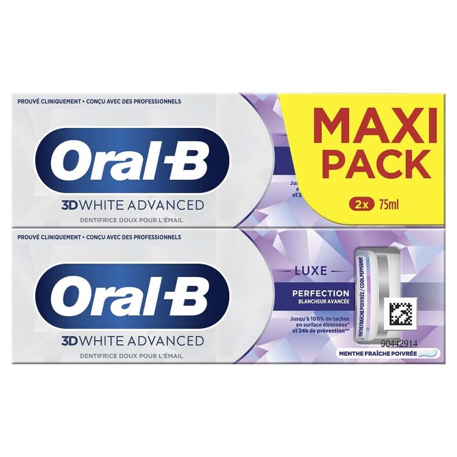 Oral-B 3D White Advanced Toothpaste Perfection Luxury Advanced Whitening Toothpaste 2x75ml
