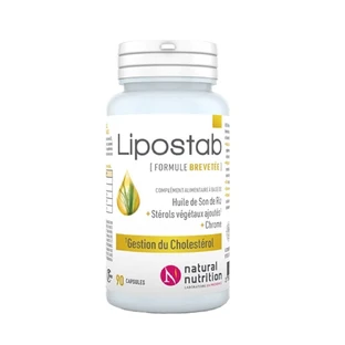 Natural Nutrition Lipostab aceite de salvado de arroz para el control del colesterol 90 cápsulas