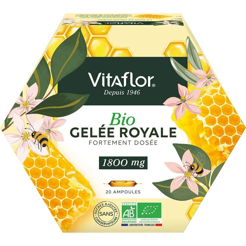 Vitaflor Organic Royal Jelly 1800mg 20 bulbs