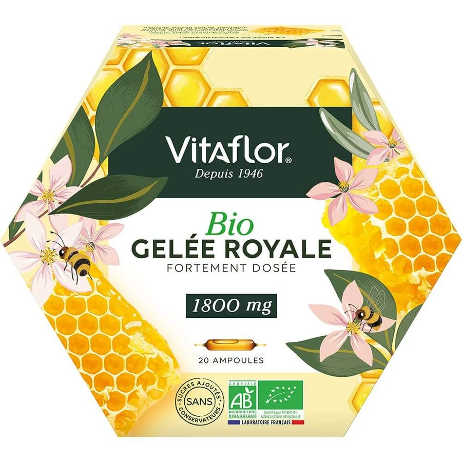 Vitaflor Organic Royal Jelly 1800mg 20 bulbs