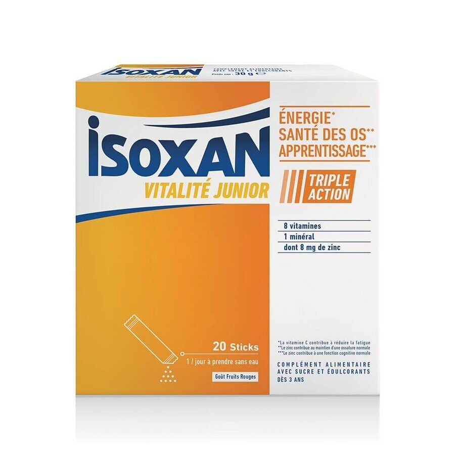 Isoxan Vitalité Junior Energia, salute delle ossa e apprendimento 20 bastoncini