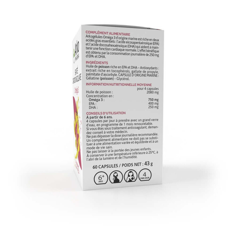 Arkopharma Arkocapsule Omega 3 Salute cardiovascolare 60 Capsule