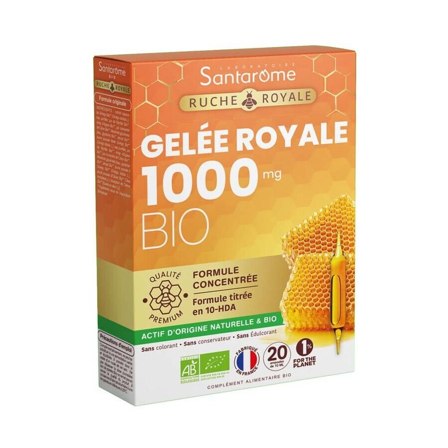 Santarome Hive Products Royal Jelly Bio 1000 MG 20 Ampoules