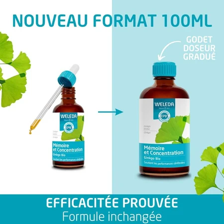 Weleda Les Extraits de Plantes Bio Mémoire et Concentration Ginkgo 100ml
