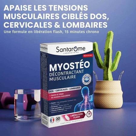 Santarome Myostéo Décontractant Musculaire Libération Flash 15min 20 comprimés