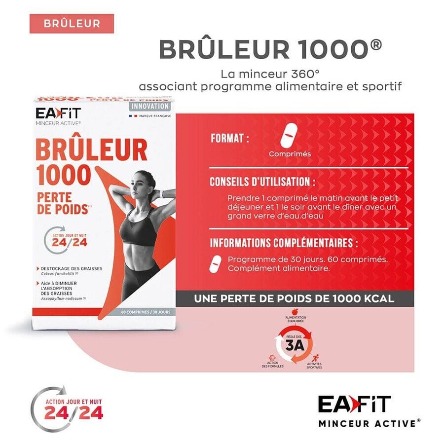 Eafit 1000 Pierdere în Greutate Arzătoare Zi Noapte 60 Tablete
