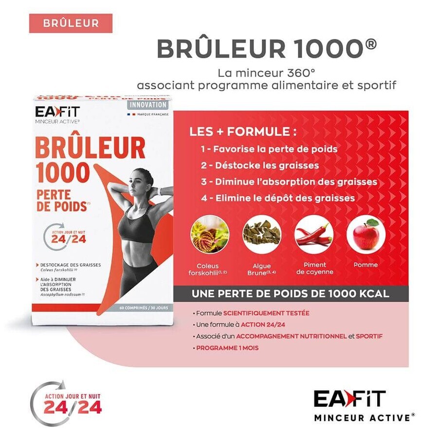 Eafit 1000 Pierdere în Greutate Arzătoare Zi Noapte 60 Tablete