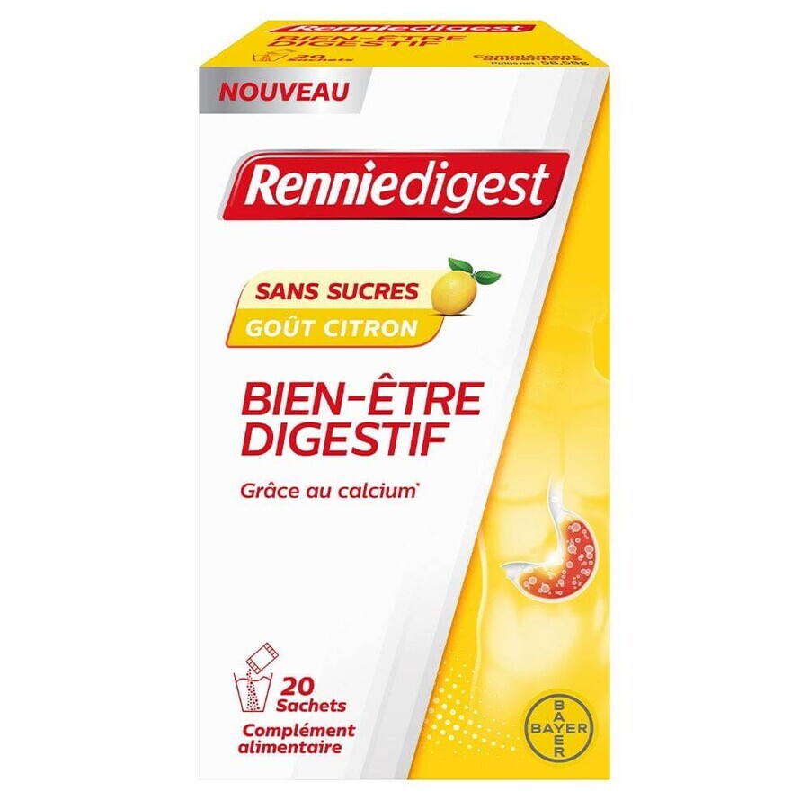 Acquista Bayer Renniedigest Benessere digestivo Aroma Limone Senza Zucchero 20 Bustine Bayer Renniedigest Benessere digestivo Aroma Limone Senza Zucchero 20 Bustine