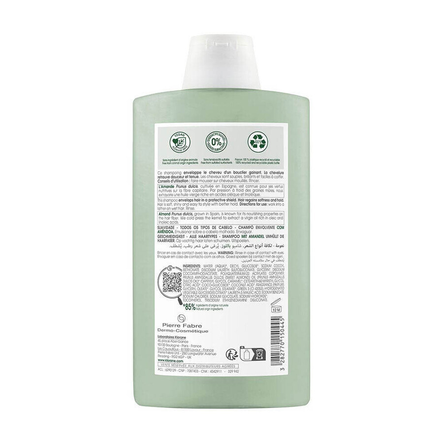Klorane Amandel Versterkende Shampoo voor alle haartypes 400ml