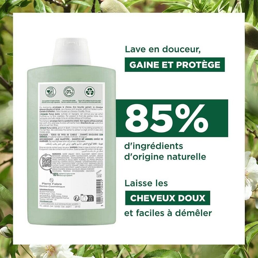 Klorane Amandel Versterkende Shampoo voor alle haartypes 400ml