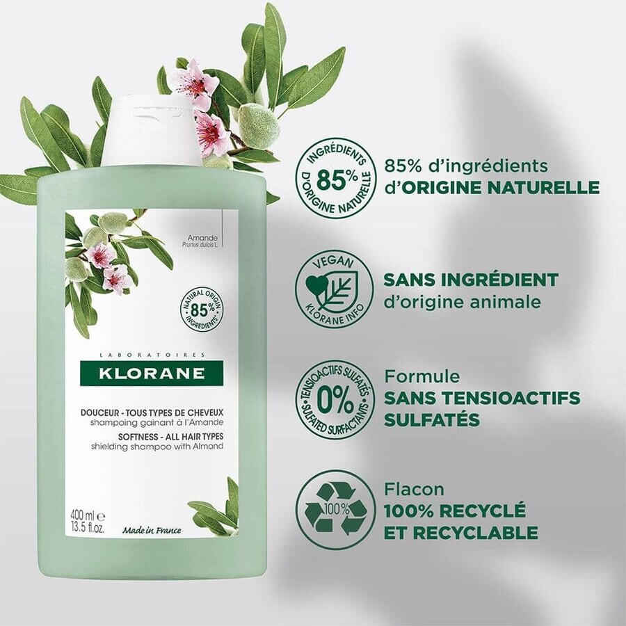 Klorane Amandel Versterkende Shampoo voor alle haartypes 400ml