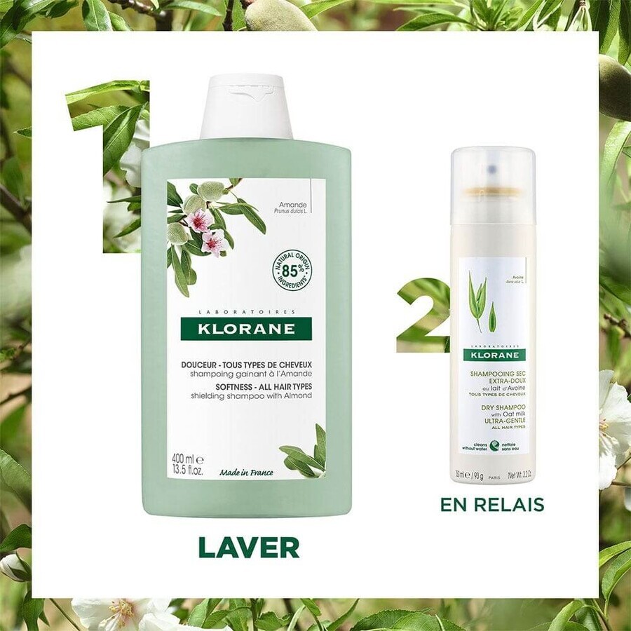 Klorane Amandel Versterkende Shampoo voor alle haartypes 400ml