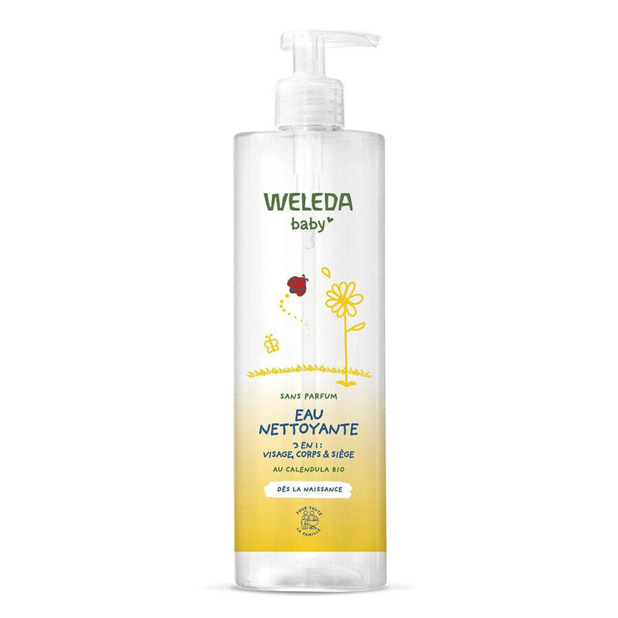 Weleda Neonato e Bambino Acqua Detergente 3 in 1 Viso, Corpo e Sedile 400 ml