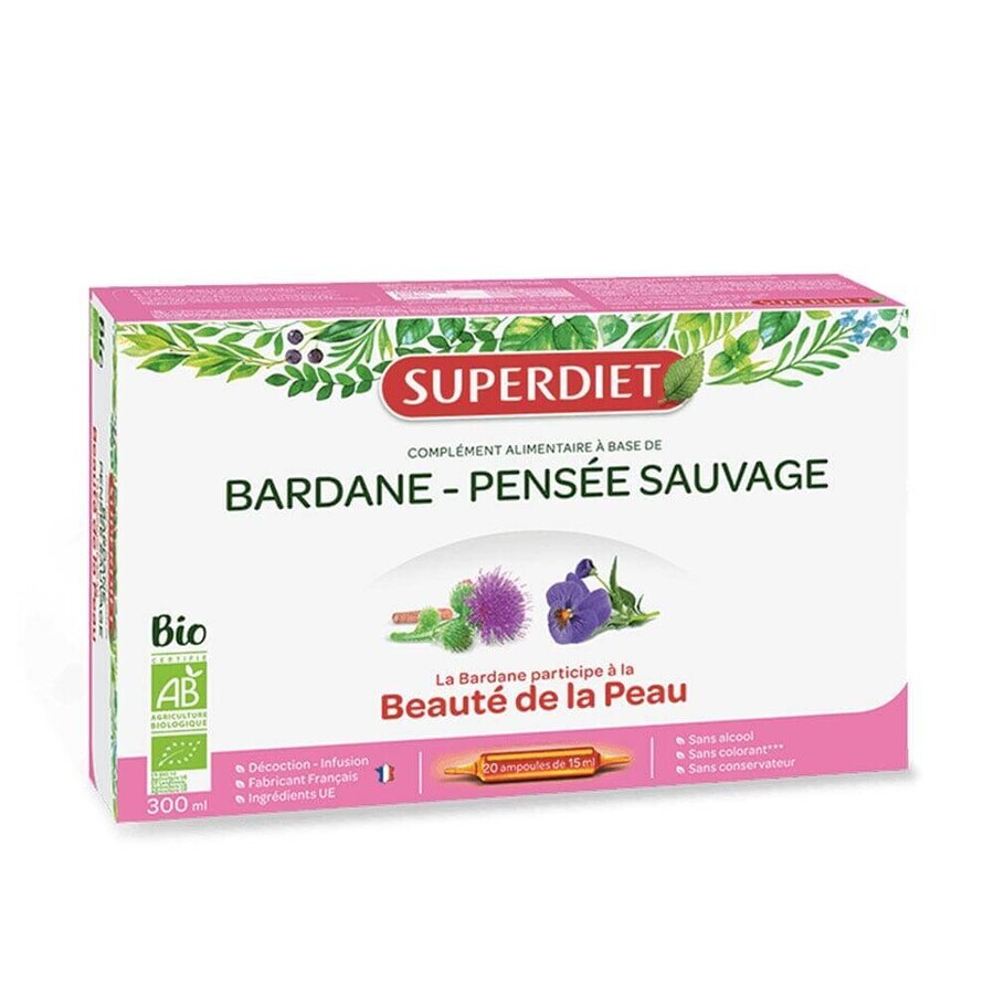 Superdiet Klette und Wildes Veilchen 20 Ampullen 15 ml