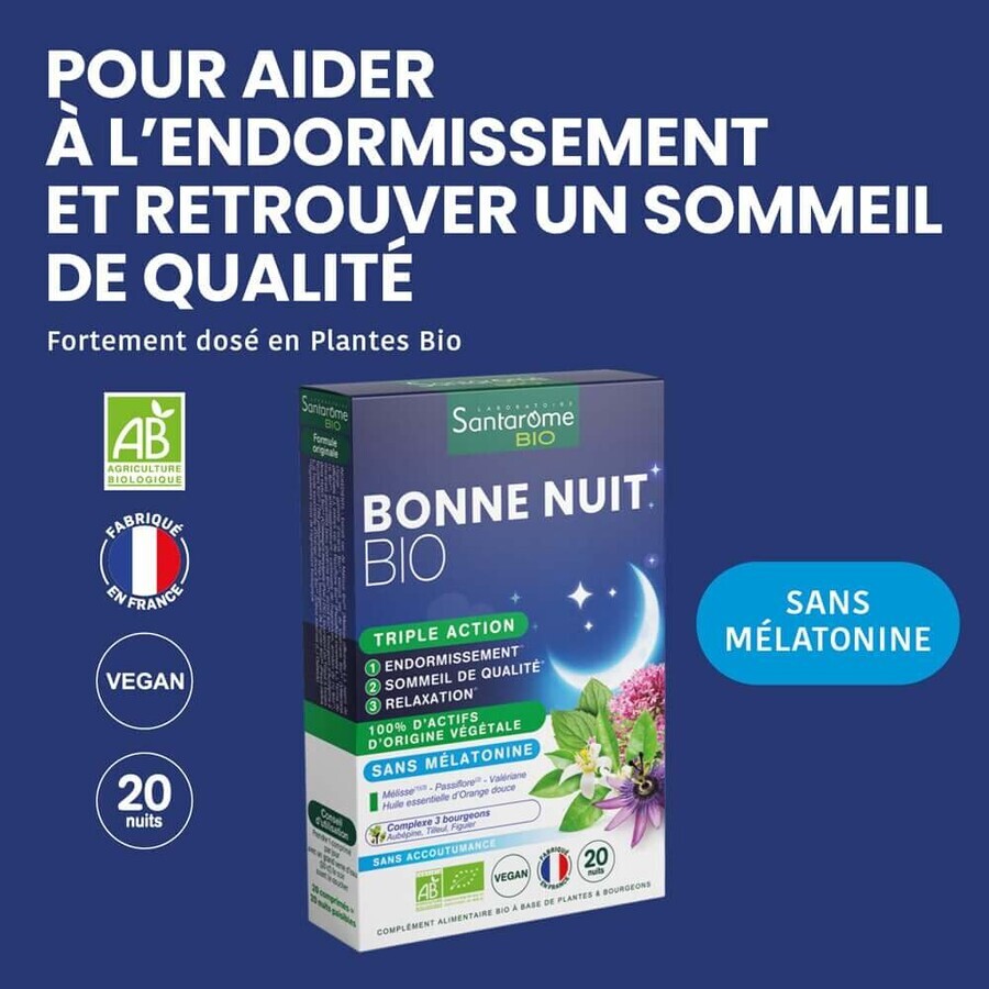 Santarome Bonne Nuit Triple Action Melatonin Bio free 20 comprimate