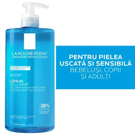 Lipikar Gel de curățare, 1 L, pentru piele sensibilă, La Roche-Posay