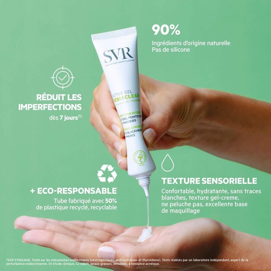 Svr Sebiaclear Intensive Treatment Pimples, Blackheads, Spots Active Gel Boutons Points Noirs et Anti Marques 40ml