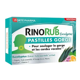 Forté Pharma RinoRub Pastillas para la garganta Eucalipto 20 Comprimidos