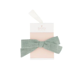Bachca Crocodile hair clip with gray-green bow