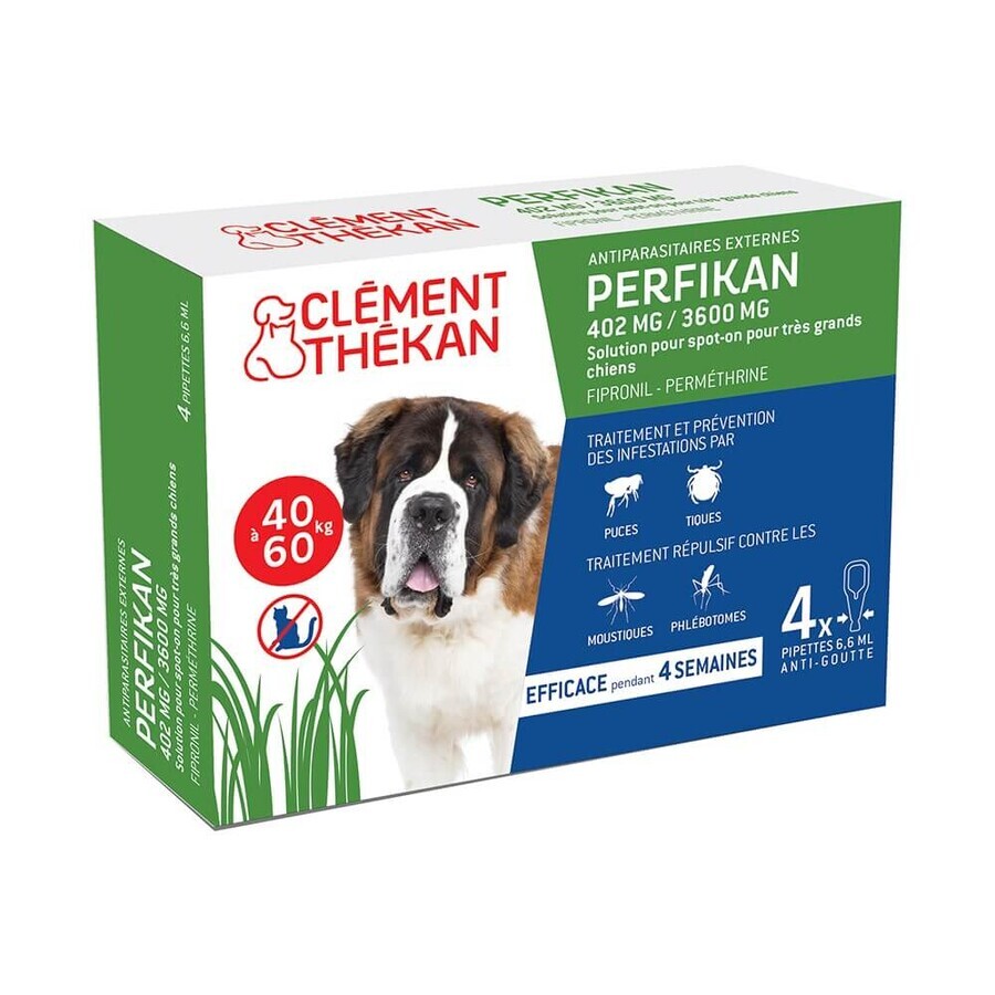 Clement-Thekan Control de pulgas y garrapatas Perro 40-60 kg 4 pipetas 60kg