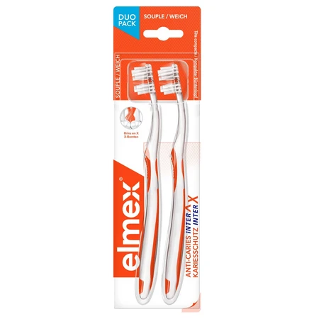 Elmex Anti-Karies Inter X Care Weiche Zahnbürste x2