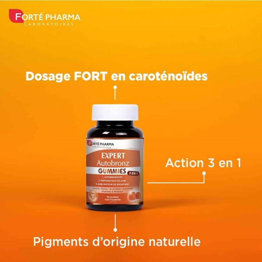 Forté Pharma Expert AutoBronz Autobronceador 60 gomas de mascar Forté Pharma Expert AutoBronz Autobronceador 60 gomas de mascar