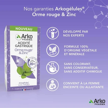 Arkopharma Arkocápsula Acidez gástrica Olmo resbaladizo y zinc 40 cápsulas