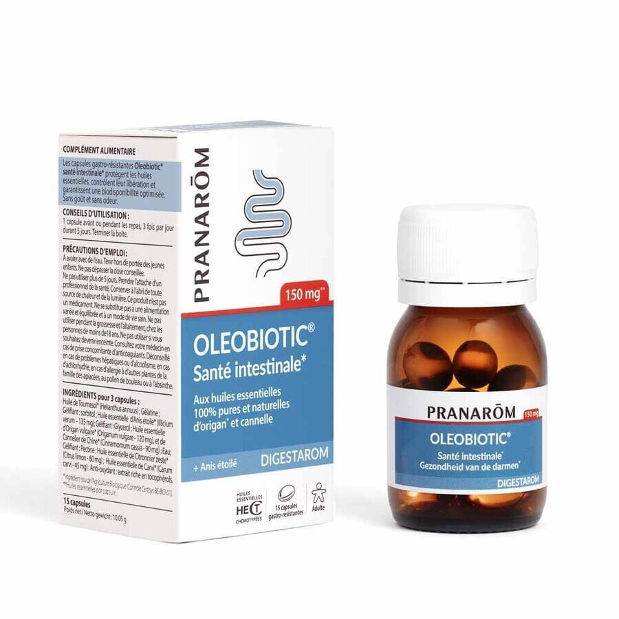 Pranarôm Digestarom Oleobiotic Santé Intestinale 15 Caspules
