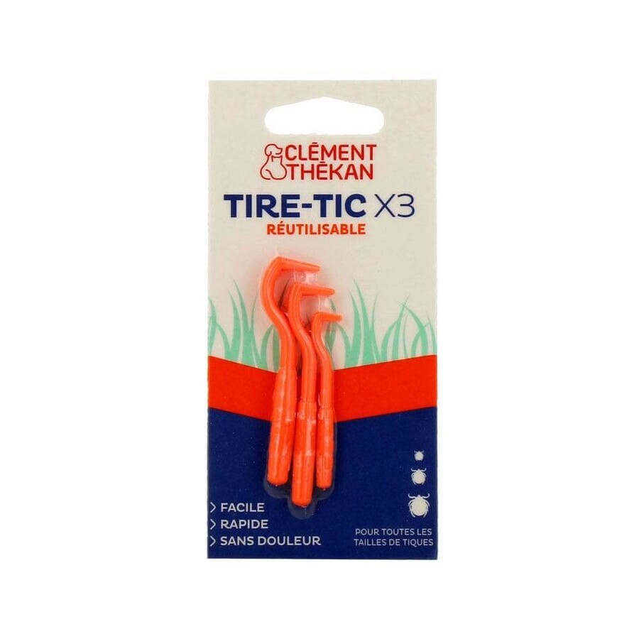 Clement-Thekan Tire-tic Réutilisable X3 Pour toutes les tailles de tiques