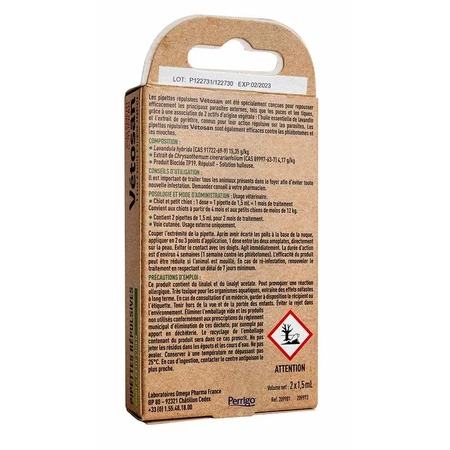 Clement-Thekan Vétosan Vlooien- en tekenbestrijding Kleine puppy's 2 pipetten 1,5ml