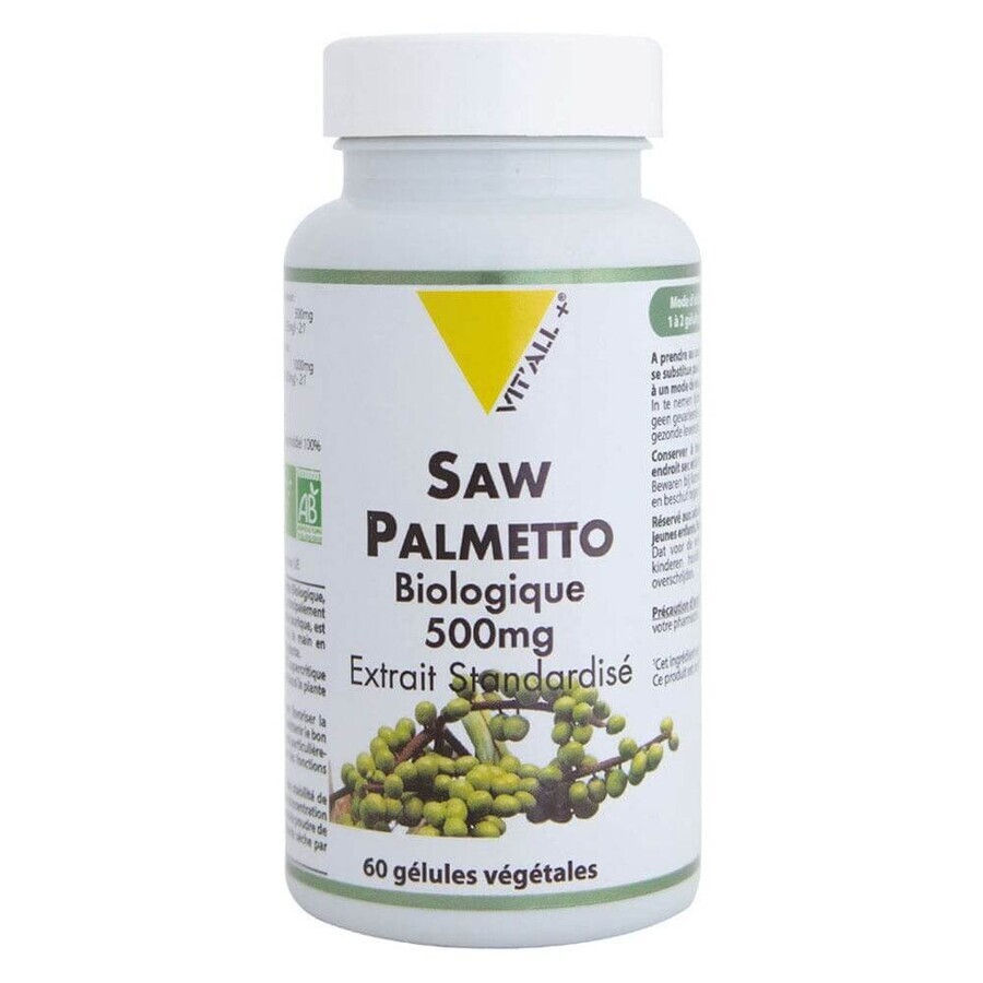 Vit'All+ Saw Palmetto Organic 500 mg 60 Vegetarian Capsules