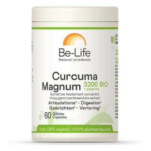 Be-Life Curcuma Magnum + Piperine Bio 60 Gelules 3200mg
