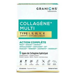 Granions Collagène Multi Type I-II-III-V-X 60 comprimés