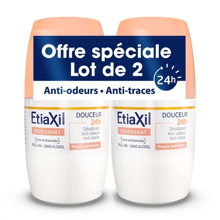 Etiaxil Desodorante Roll-on Delicadeza sin aluminio 48h Piel Sensible 2x50ml