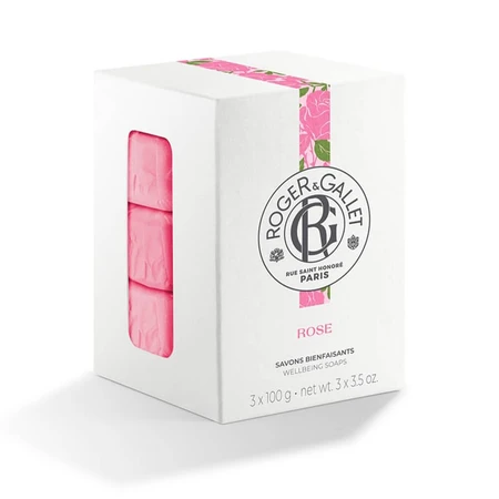 Roger & Gallet Set de regalo de jabón beneficioso de rosa 3x100g