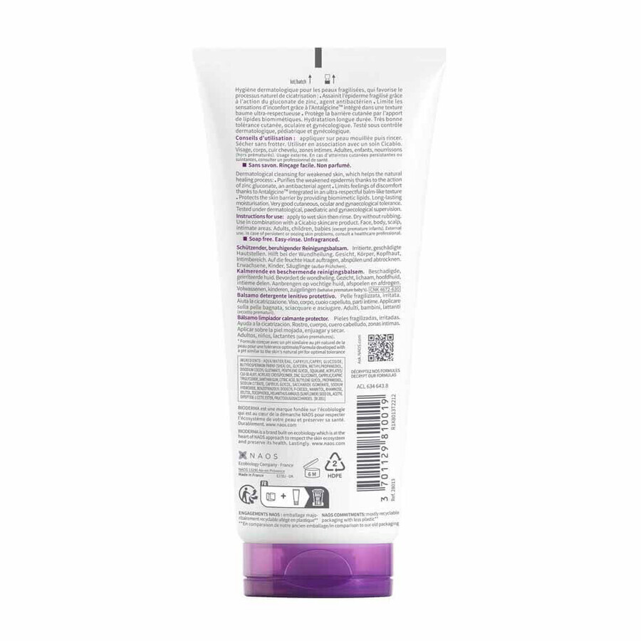 Bioderma Cicabio Protective Cleansing Balm, soothing for fragile and irritated skin 200 ml Bioderma Cicabio Protective Cleansing Balm, soothing for fragile and irritated skin 200 ml