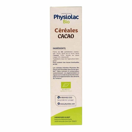 Physiolac Cereales Cacao Des 6 Mois Bio 200g