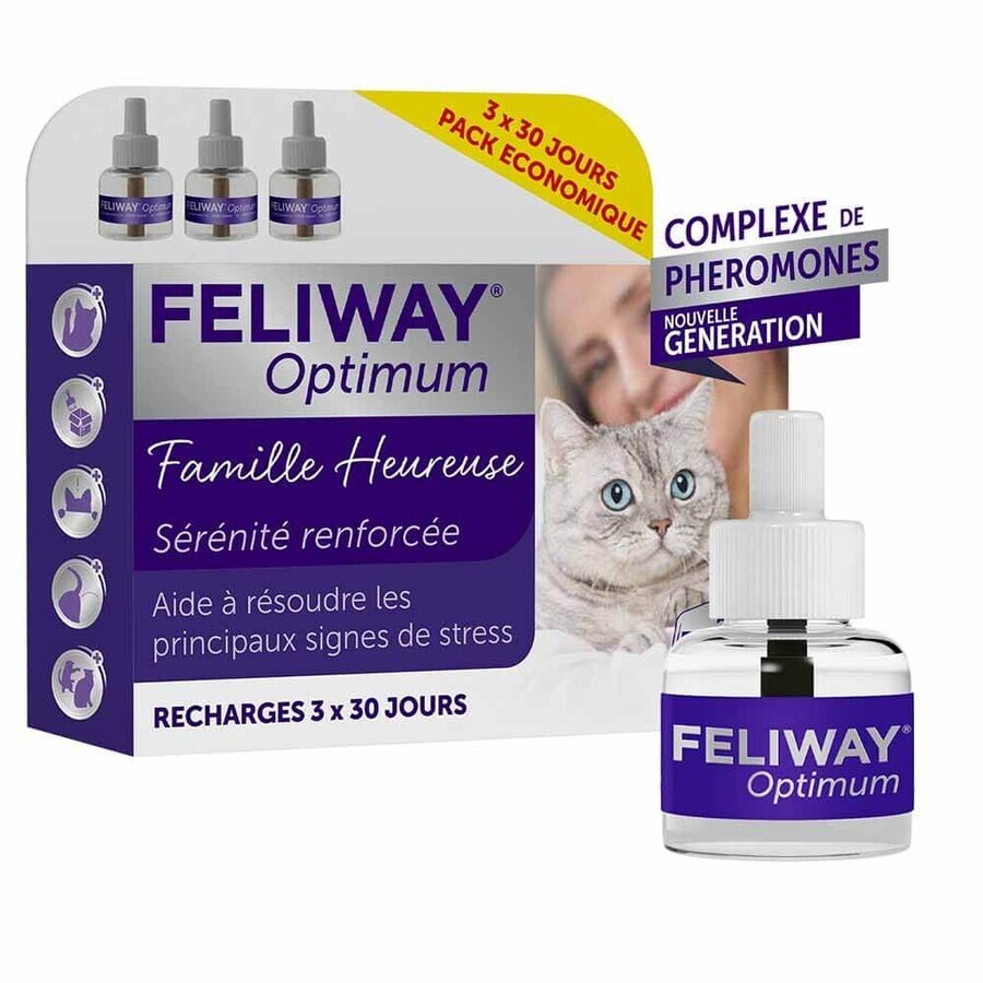 Feliway Optimum Serenity Renforcée Kit de familie fericită 3x48ml