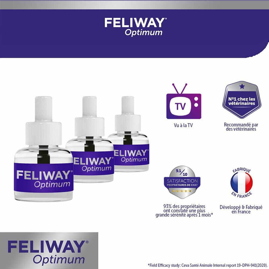 Feliway Optimum Serenity Renforcée Kit de familie fericită 3x48ml