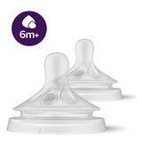 Avent Natural Response Tetinas de silicona para líquidos densos, flujo recién nacido 6 meses + x2