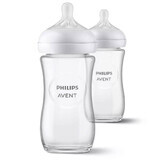 Avent Natural Response Biberón de vidrio a partir de 1 mes 2x240ml
