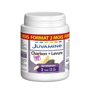 Juvamine Carbón Vegetal + Levadura 120 Gelule